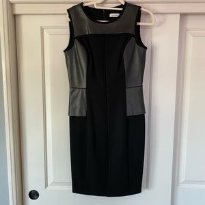 Black Leather Calvin Klein Dress